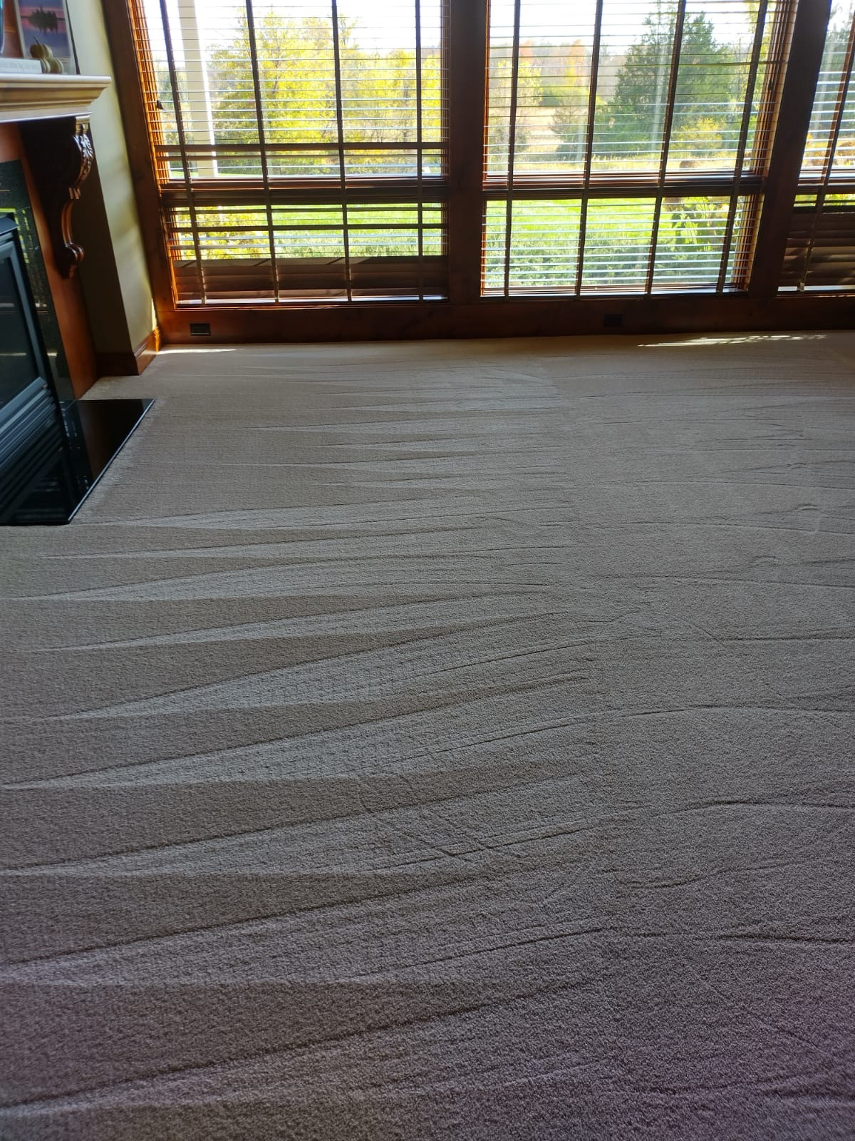 Grey carpet install