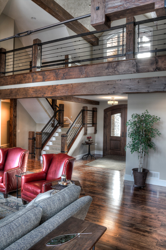 Staircase - rustic staircase idea in Minneapolis