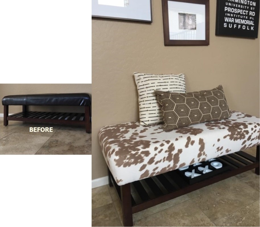 Inspiration for a transitional porcelain tile and brown floor foyer remodel in Phoenix with beige walls