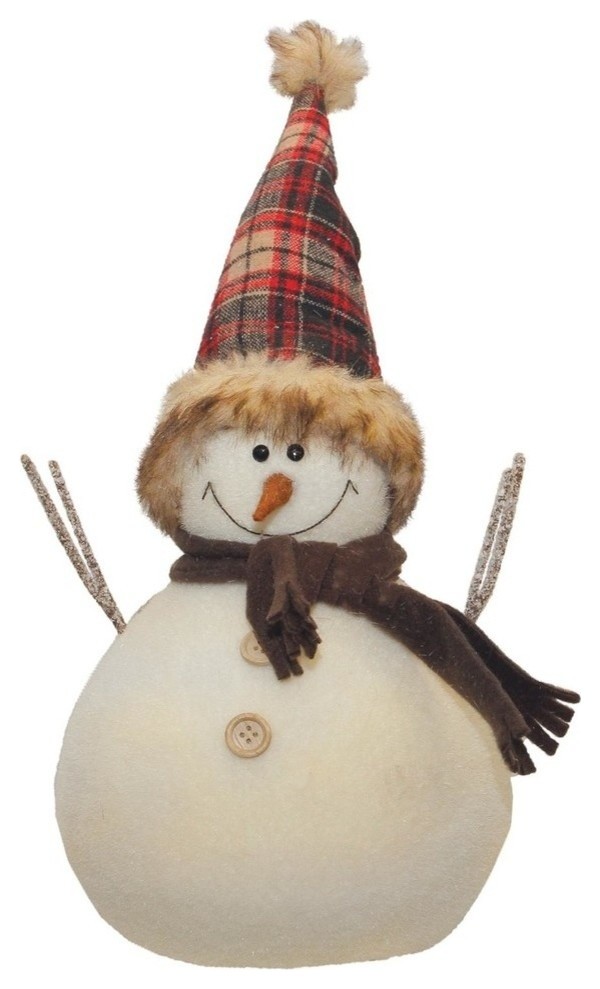 Northlight 15.75/" Red and Gray Snowman Bag of Gifts Christmas Tabletop Decor