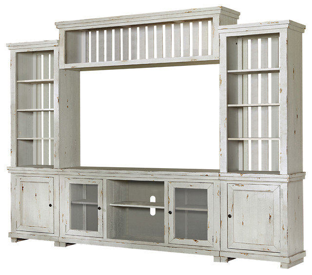 Willow Complete Wall Unit Farmhouse Entertainment Centers And Tv Stands By Progressive Furniture Houzz - Entertainment Center Wall Unit White