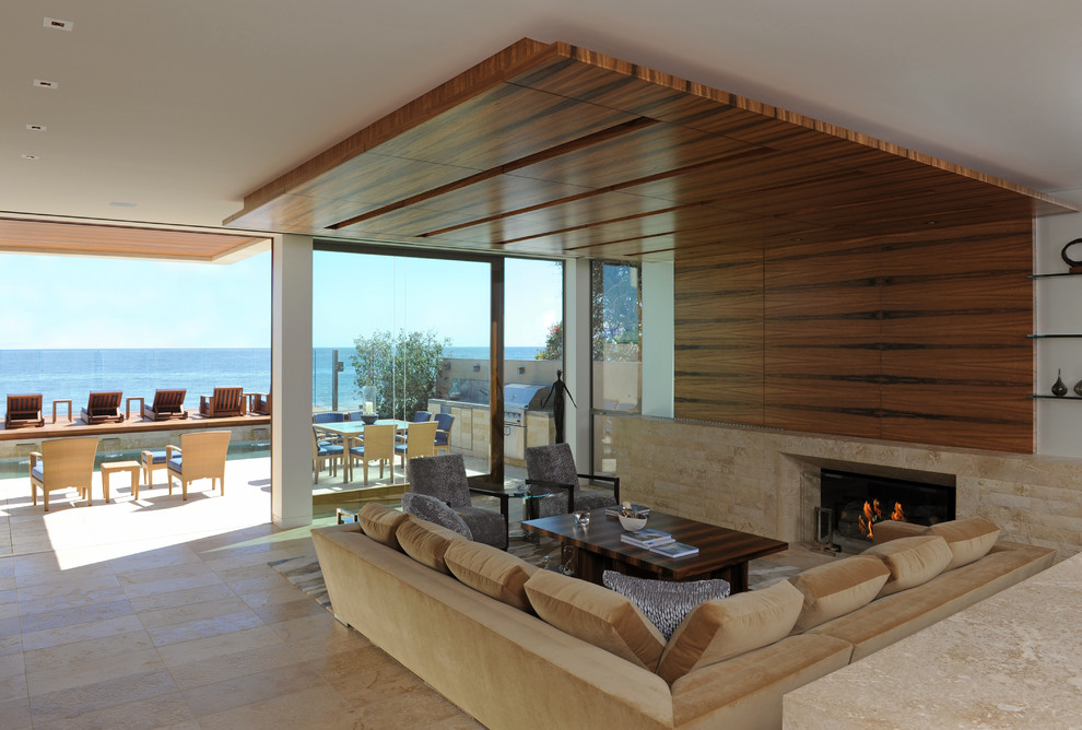 Inspiration for a beach style living room in Los Angeles.