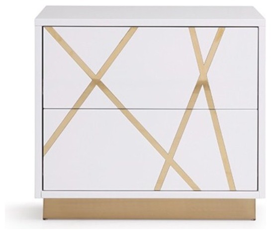 white and gold changing table
