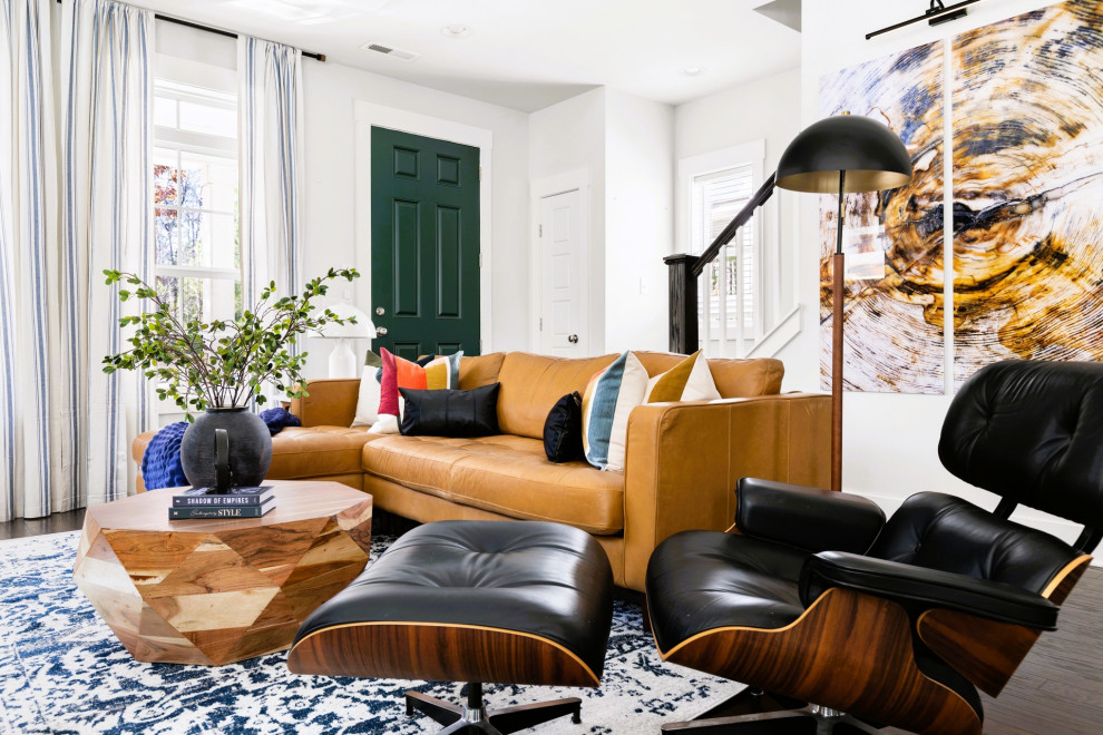 Eclectic Midcentury Living Room & Dining Area – Hillsborough, NC