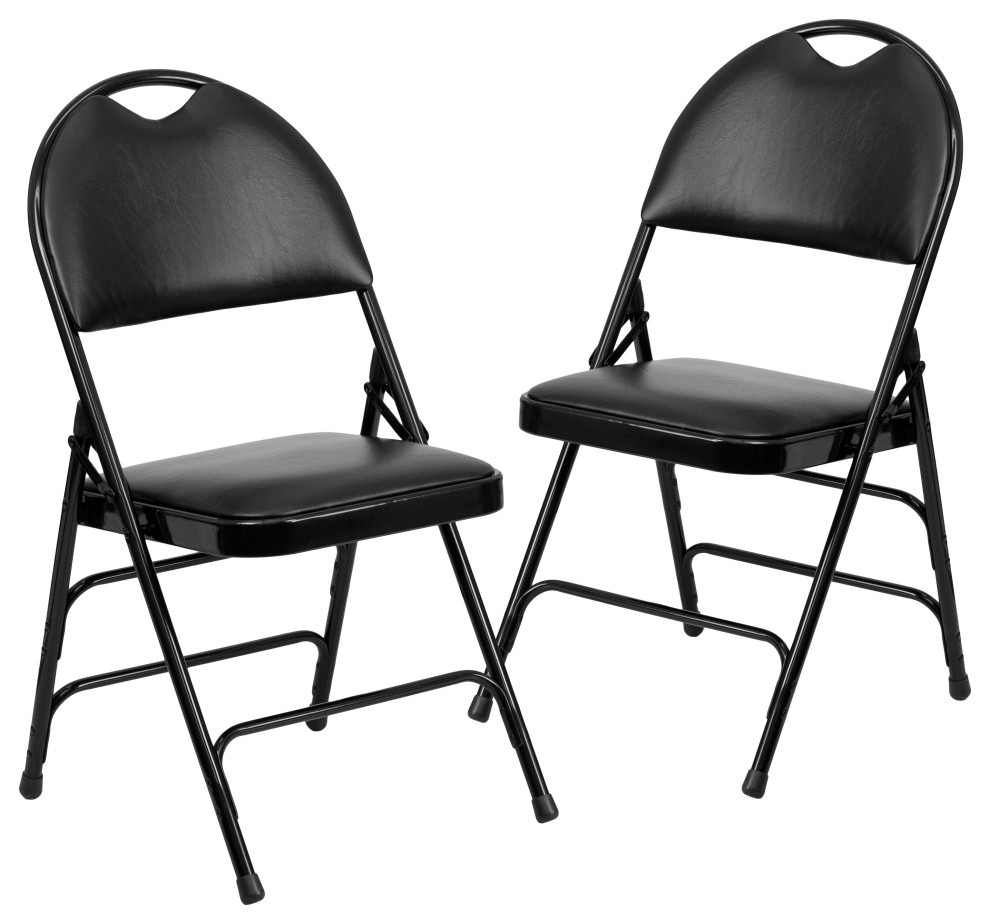 Black Vinyl Folding Chair Contemporary Outdoor Folding Chairs by