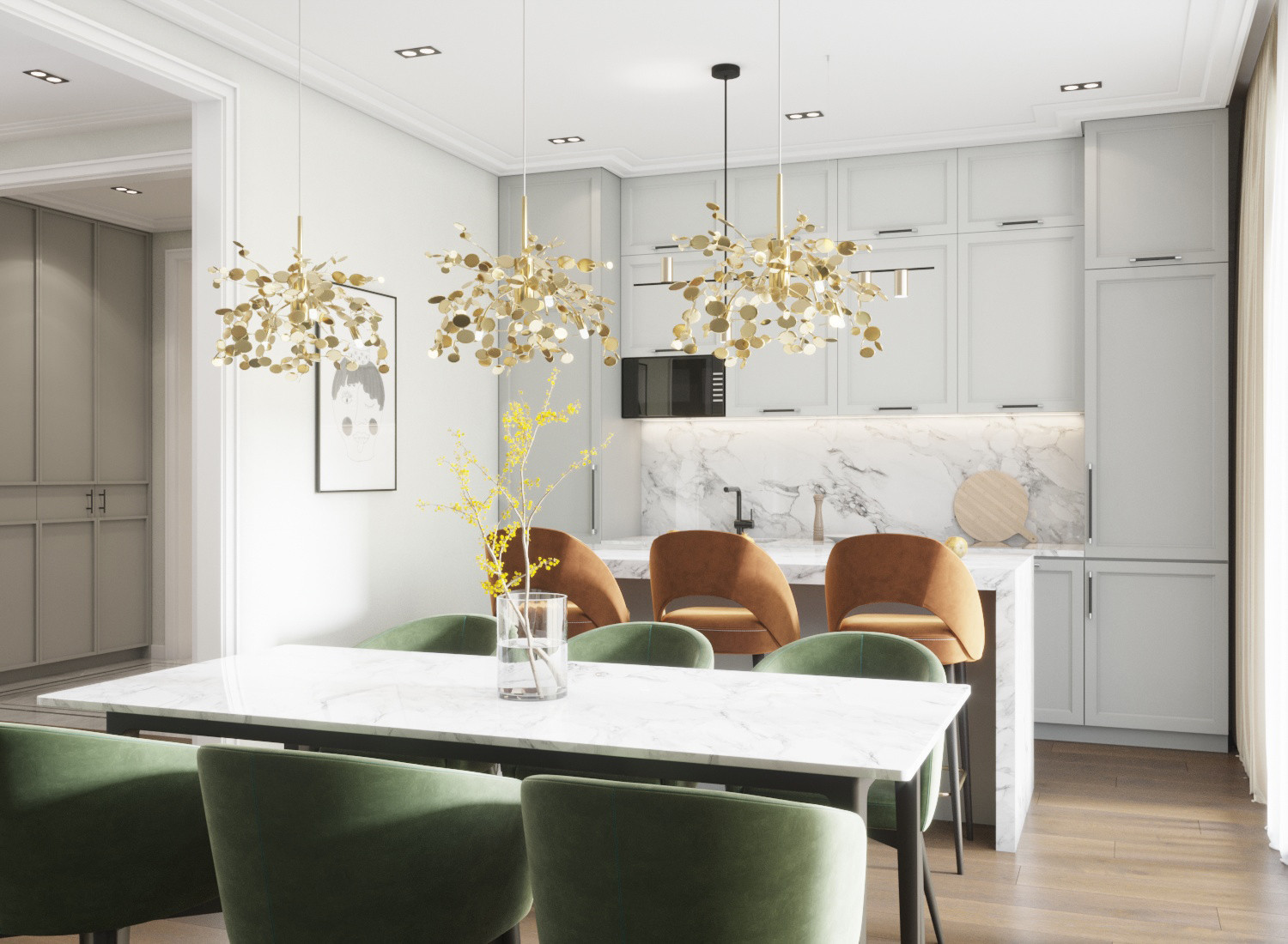 Квартира в светлых тонах.