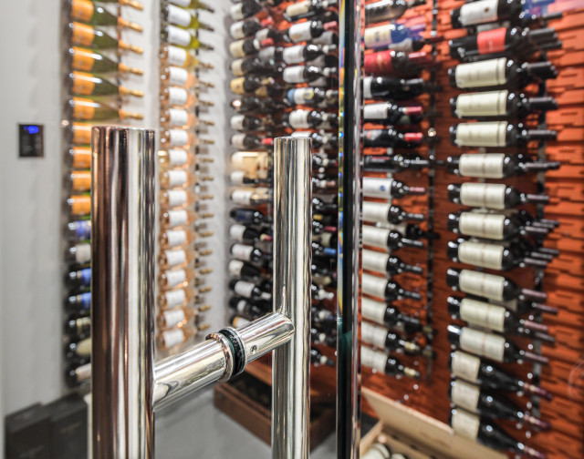 VintageView Metal Wine Racks in a Modern Wine Cellar Modern Wine