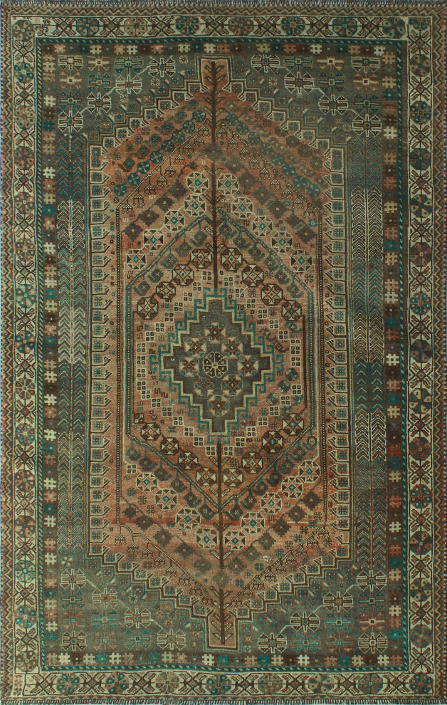 Fine Vintage Distressed Jamal Rust Rug, 5'7 x 8'9 Southwestern Area Rugs by Noori Rug Houzz