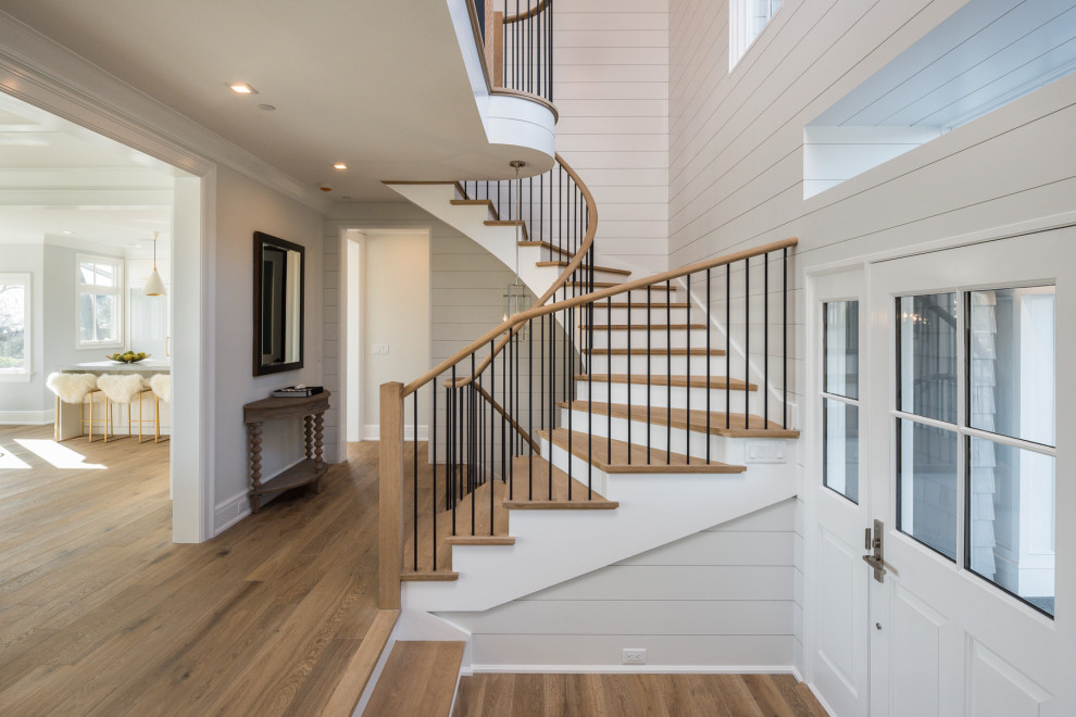 Design ideas for a large beach style staircase in New York.