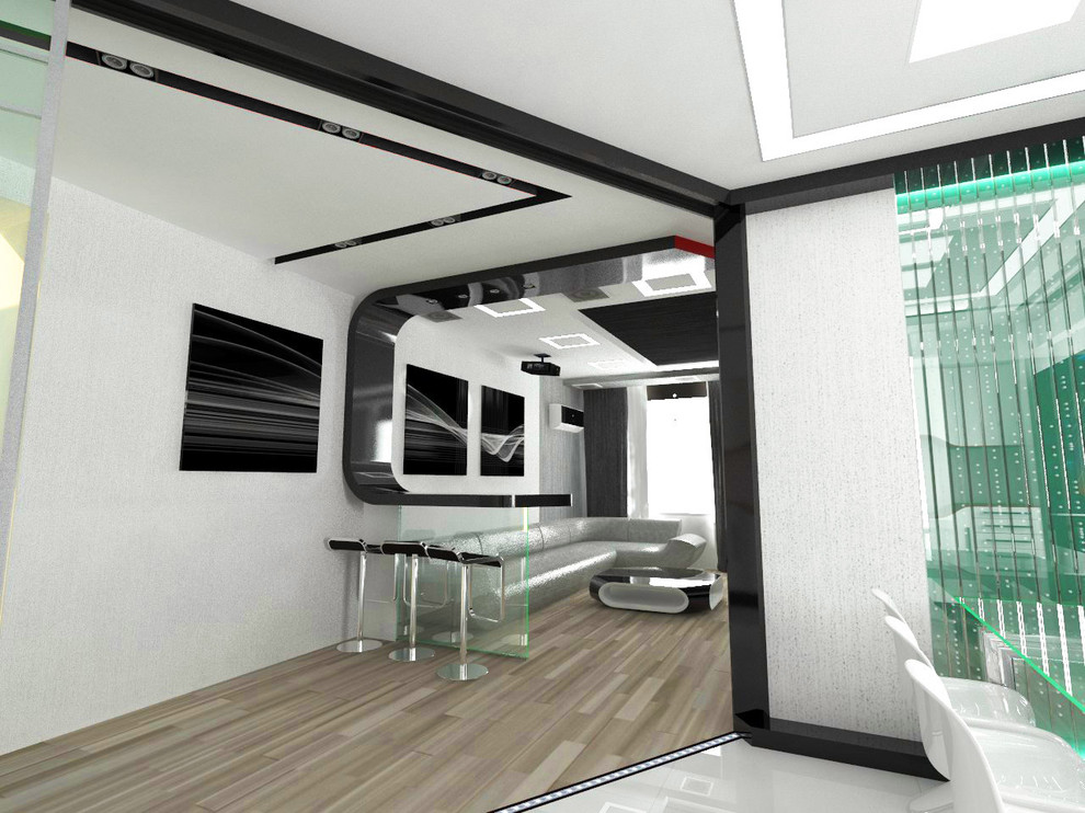 квартира стиль хай тэк + футуризм