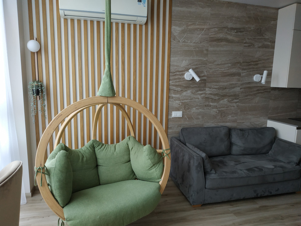 Экостиль с подвесным креслом