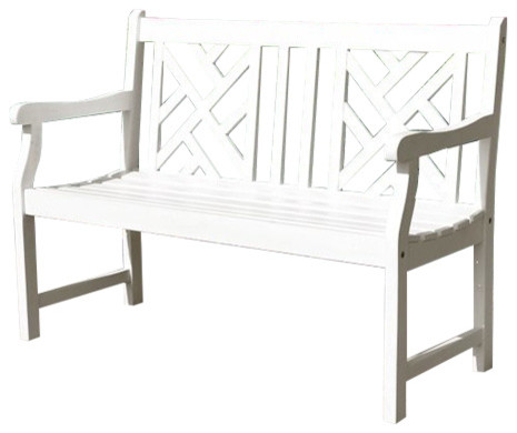 Vifah Bradley Outdoor Bench in White