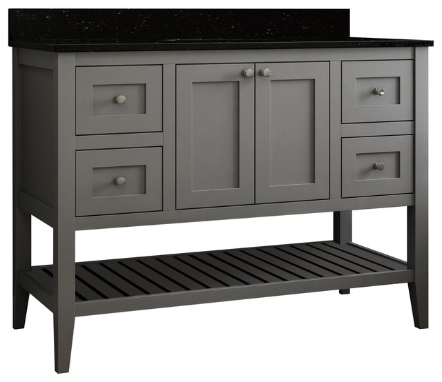 Lexus Bathroom Vanity With Open Shelf 48 Transitional Lexus Bathroom Vanity With Open Shelf Dove Gray 48