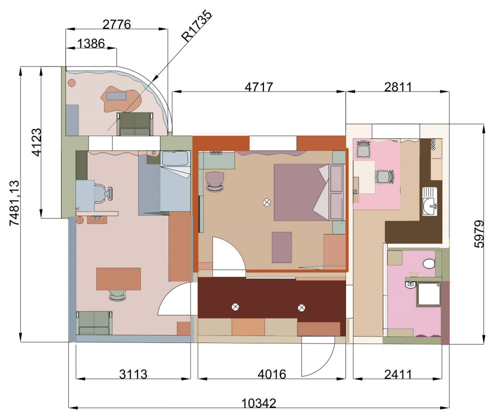 Дизайн-проект двухкомнатной квартиры