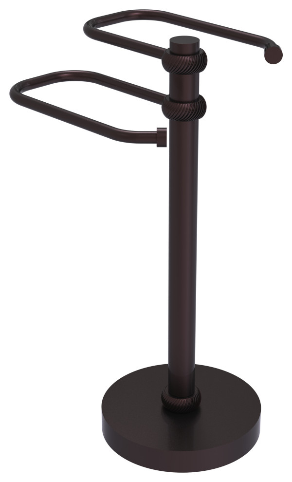 Free Standing 2 Arm Guest Towel Holder Traditional Towel Racks