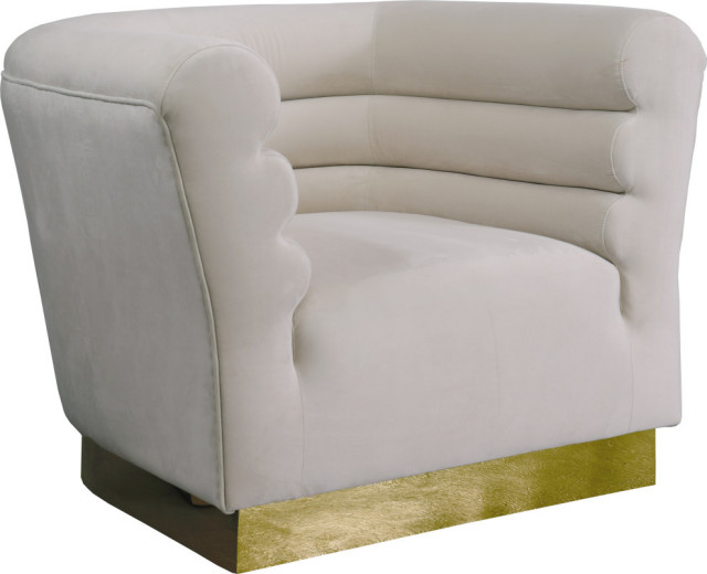 Bellini Velvet Upholstered Chair, Cream