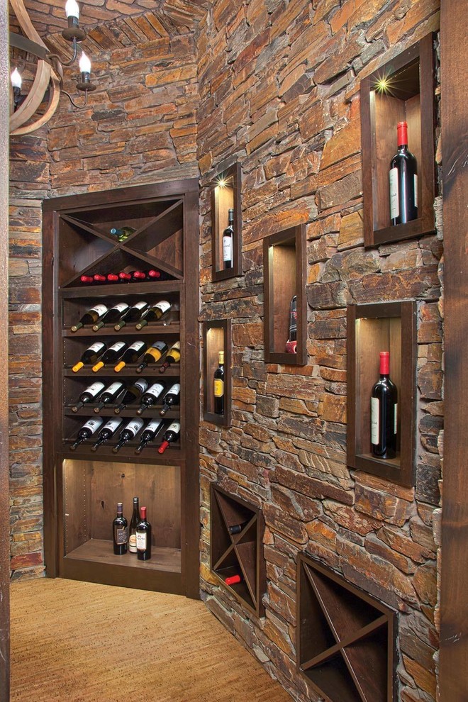 Inspiration for a rustic wine cellar remodel in Seattle