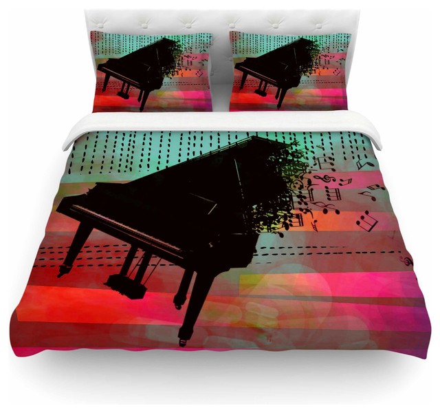 Houzz Kess Inhouse Alyzen Moonshadow A Grand Deluge Red Alyzen Moonshadow A Grand Deluge Red Duvet Cover Twin Contemporary