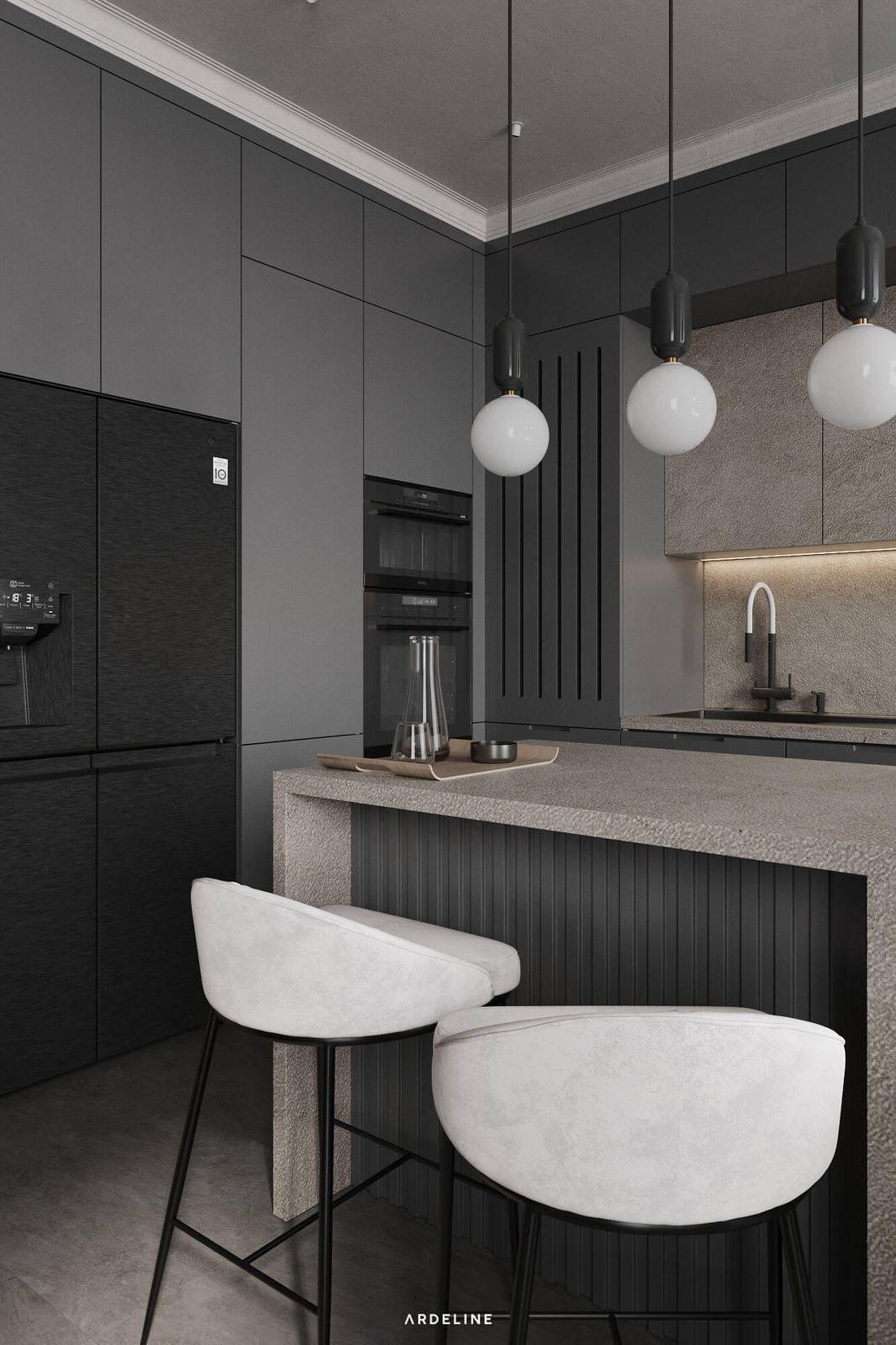 Дизайн квартиры в минималистичных серых тонах