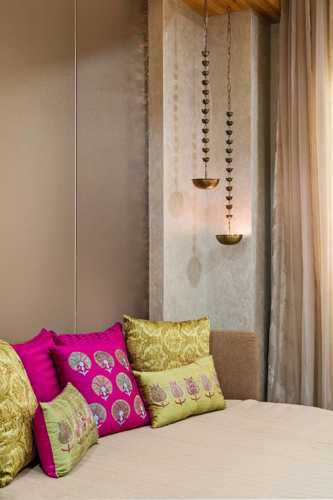 Photo of an Indian bedroom in Mumbai.