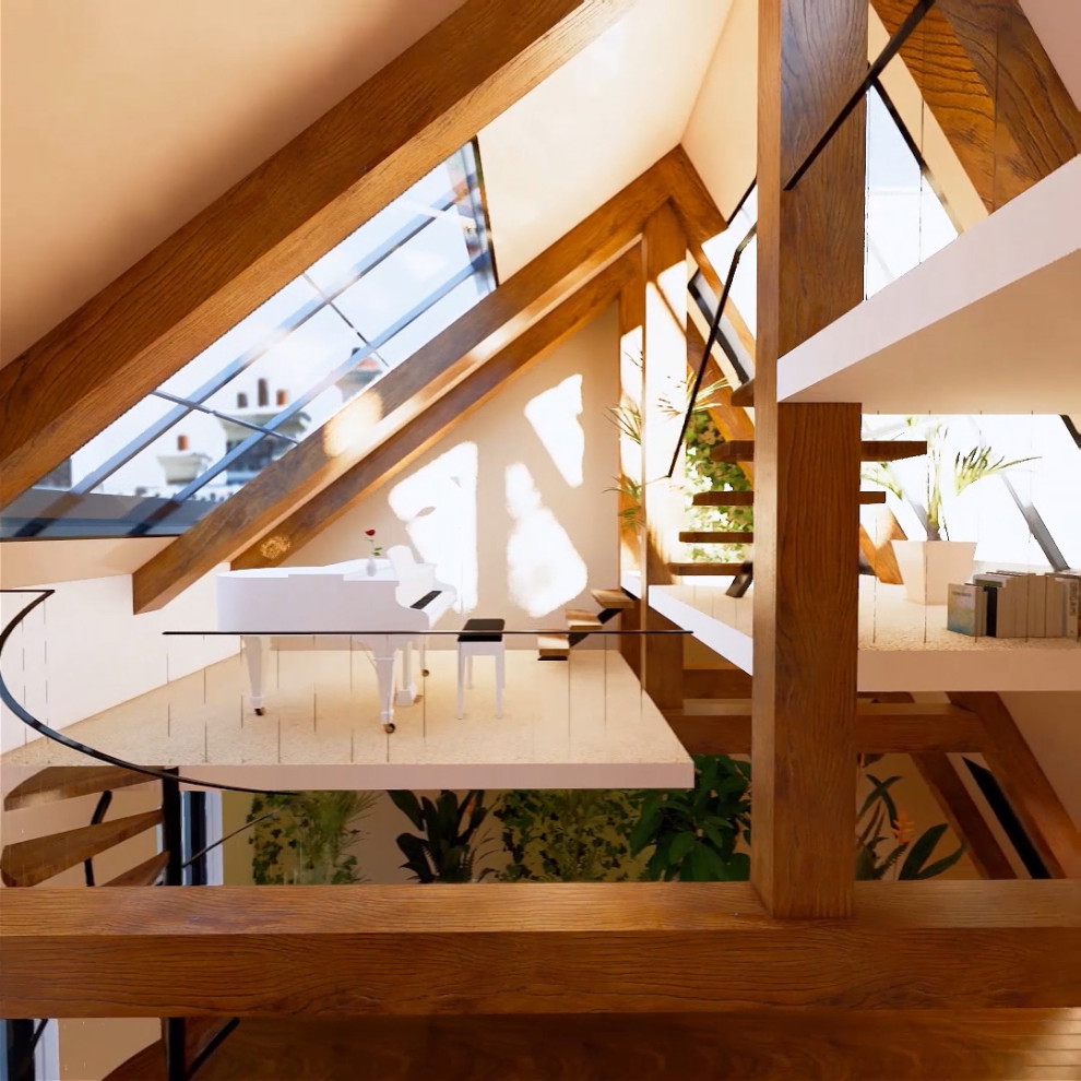 Paris - Aménagement de combles - Contemporary - Family Room - Paris ...