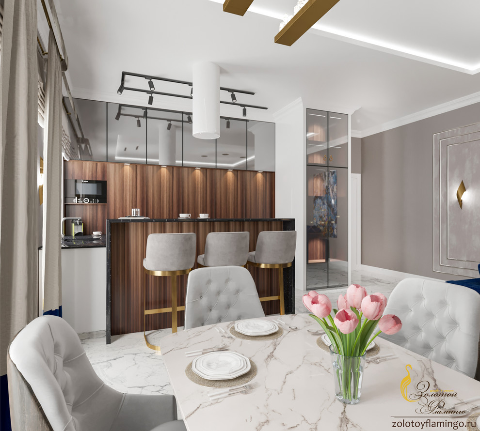 Проект гостиной в стиле Лакшери