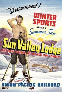 Print on Paper /& Canvas Giclee Poster This Winter Sun Valley Ski Poster 1950