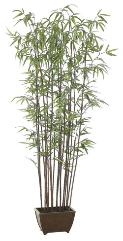 Set of 2 Potted Artificial Bamboo Wall Trees 6'