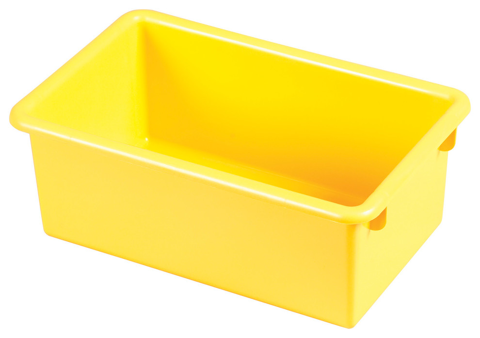 Ecr4Kids Heavy Duty Plastic Stack And Store Tub With No Lid Yellow, 15 Pack