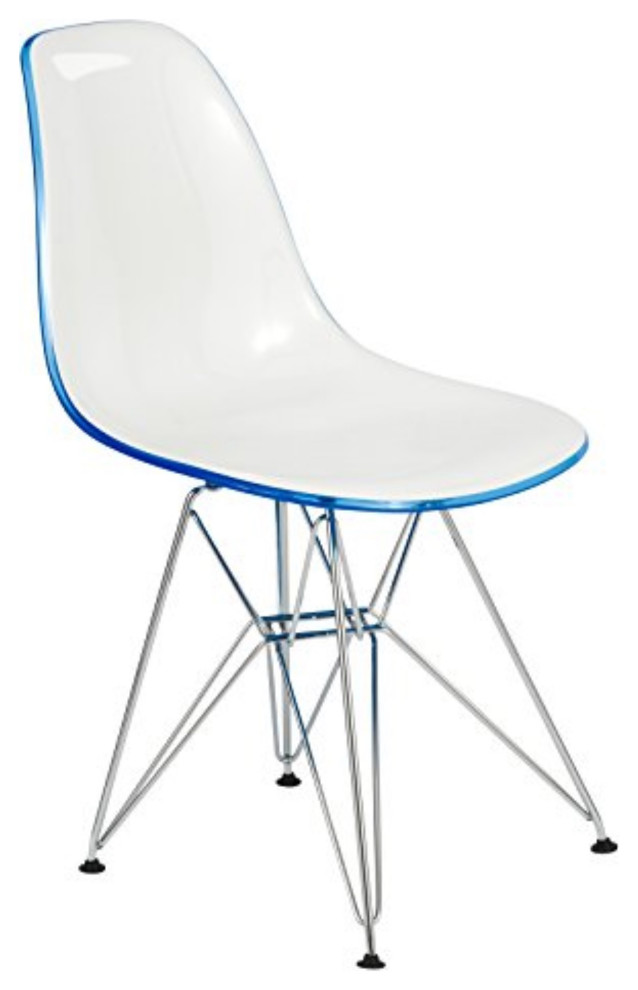 LeisureMod Cresco Molded 2-Tone Eiffel Side Chair