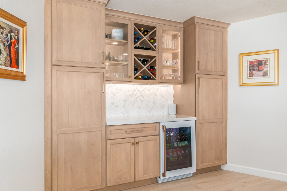 Inspiration for a transitional home bar remodel in Phoenix