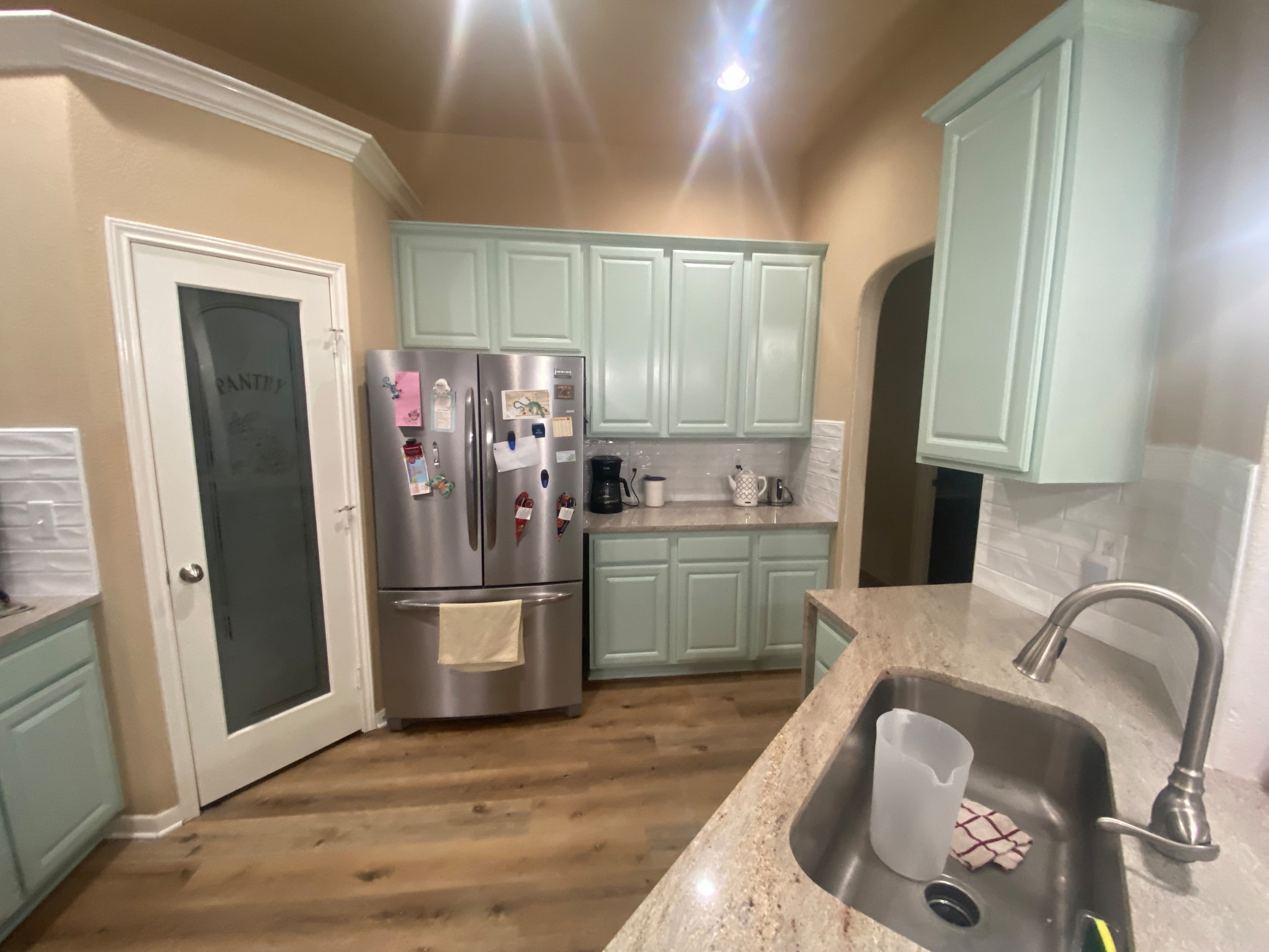 Custer Cabinet Repaint,Backsplash, Granite And Flooring