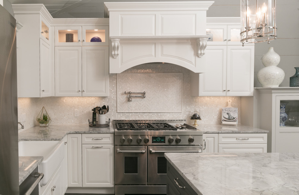 Transitional White and Gray - Transitional - Kitchen - New York - by ...