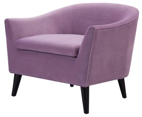 Lia Mid-Century Barrel Accent Chair Lavender
