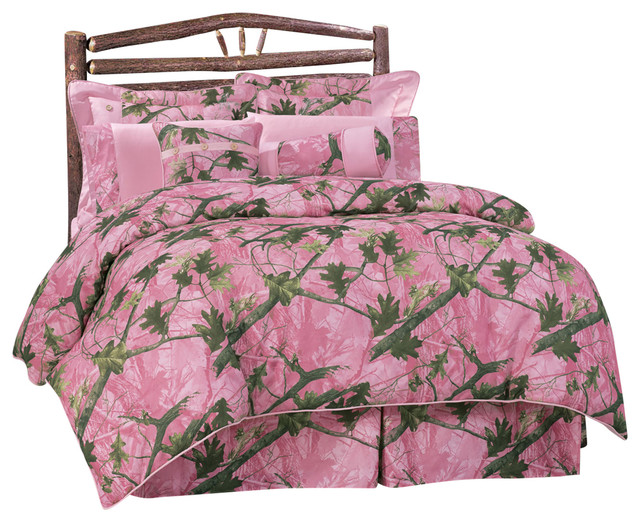Oak Camo Twin Comforter Set Rustic, Purple Camo Twin Bedding
