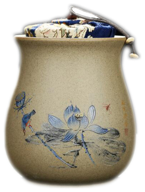 China ceramic jar gourd lotus tea caddy Tea Storage Canister Jar Container