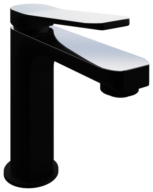1Handle Bathroom Faucet, Matte Black and Chrome Bathroom Sink