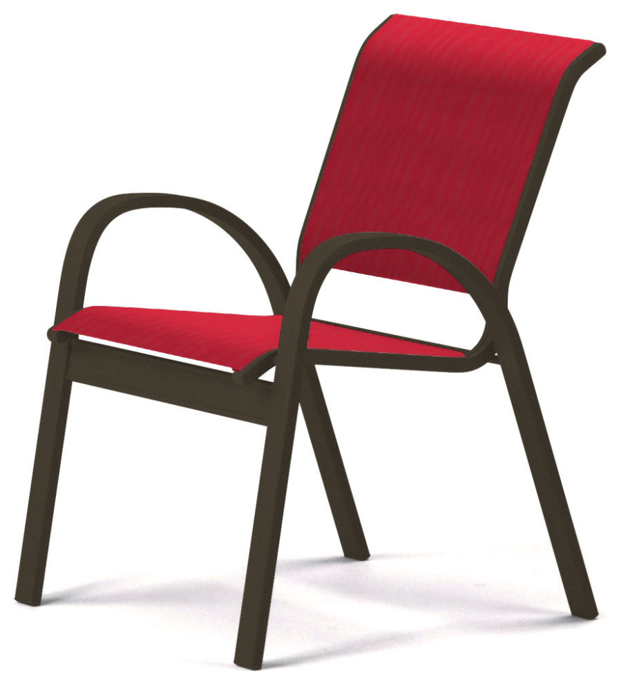 Aruba II Sling Cafe Chair, Textured Beachwood, Red