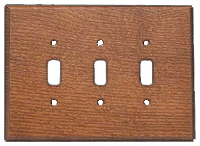 Switchplates Oak Tripple Toggle Plate