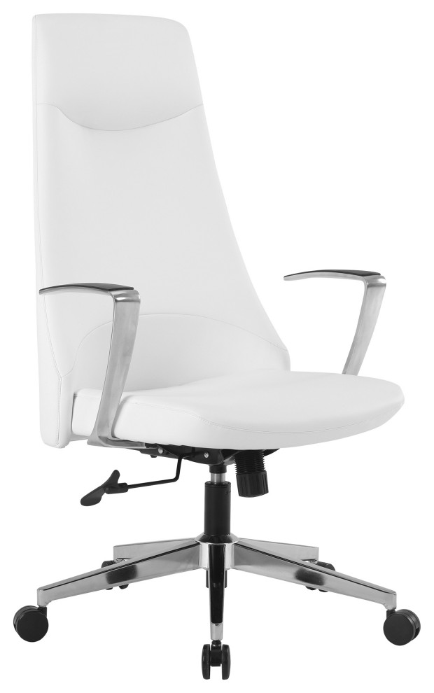 High Back Fabric Office Chair With Chrome Base Transitional Office