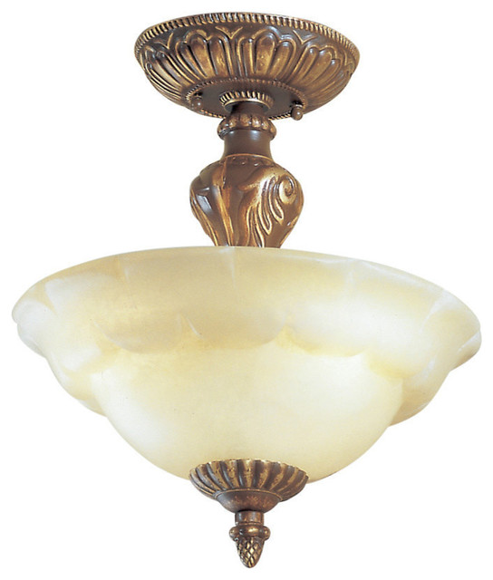 Victorian I, Millennium Silver, Crystal Victorian Flushmount