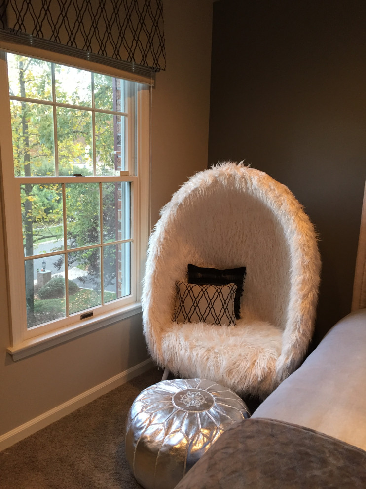 Modern Gray and Black Teen Girl Bedroom