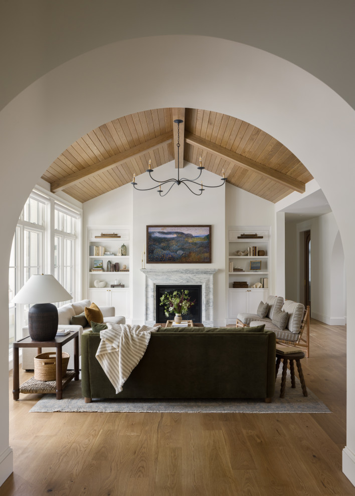 Transitional living room photo in Kansas City