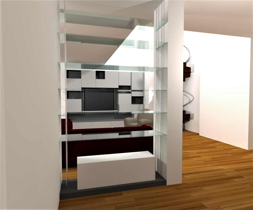 Progetto Living su misura laccato opaco