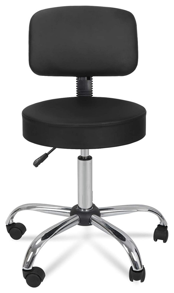 Swivel Salon Stool Chair with Back Support Adjustable Hydraulic Rolling