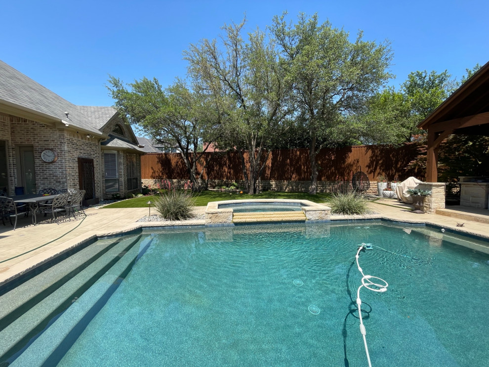 Back yard and pool landscape