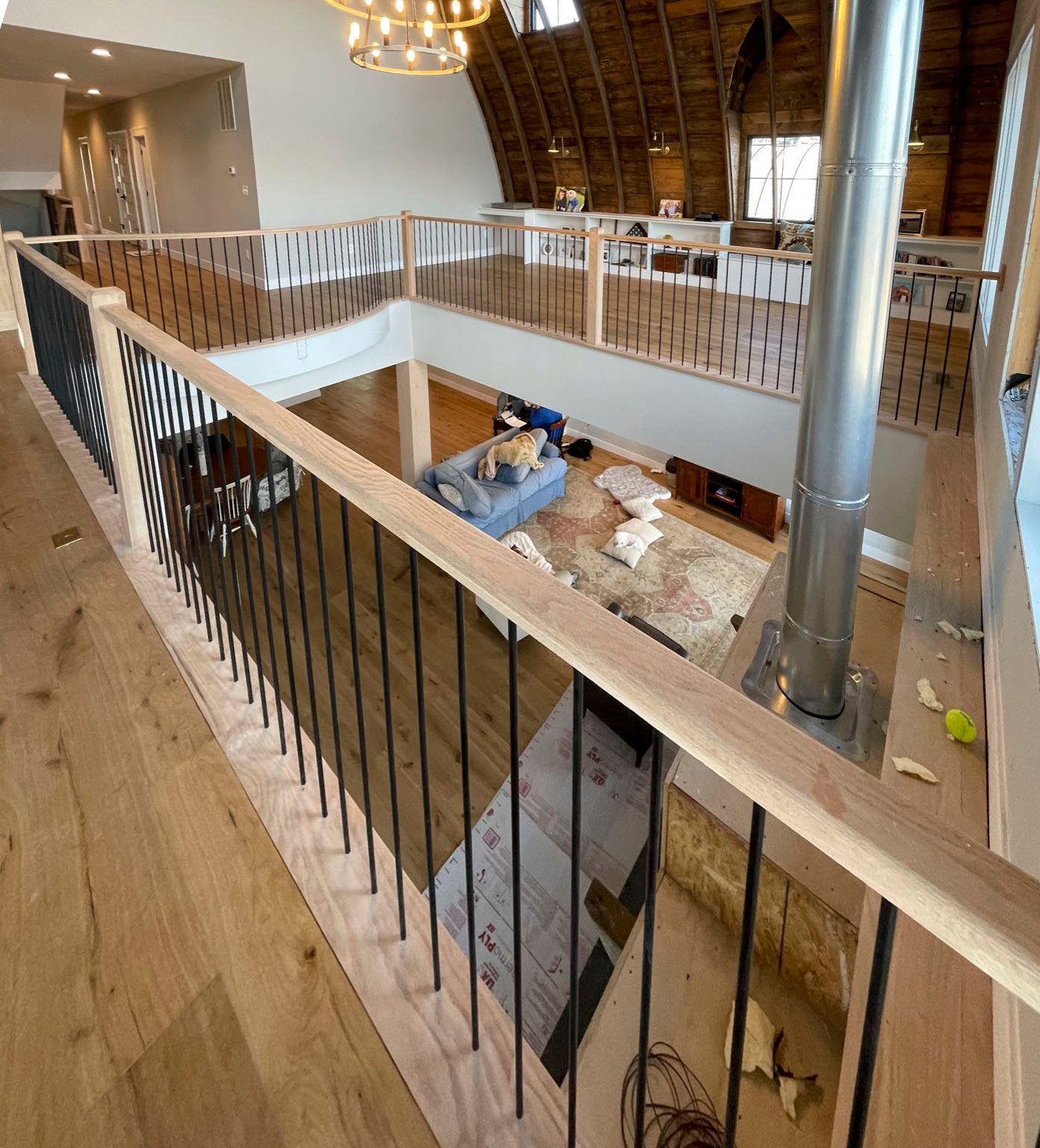 102_Straight-Freestanding Stairs/Landing in Barn Style Home, Leesburg VA 20175