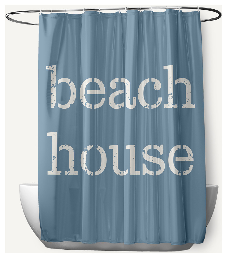 Beach House  Dusty Smoke 70" w x 73" h Shower Curtain