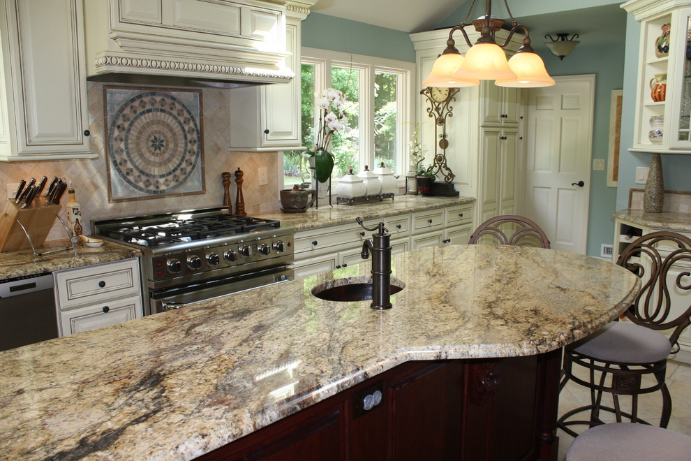 Yellow river granite counter tops Traditional Kitchen New York