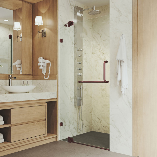 Vigo Pirouette Frameless Shower Door Oil Rubbed Bronze Hardware Vigo Pirouette Frameless Shower Door